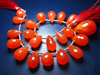AAA - SO - GORGEOUS - HIGH QUALITY - AMAZING - NICE - ORANGE -COLOUR - CARNELIAN - FACETED - TEAR DROPS - BRIOLETT - HUGE SIZE -8 - 15mm 21 pcs -